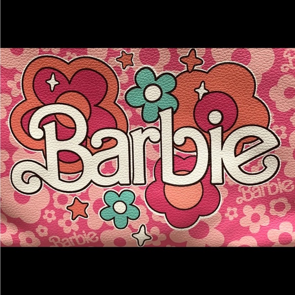 NWOT Barbie Pink Floral Cosmetic Bag - Picture 2 of 10